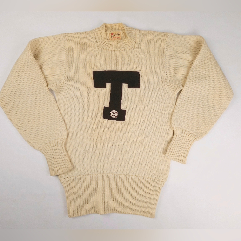 Dick Fischer Buffalo NY Oakes Bros Vintage Wool Letterman T Baseball Sweater